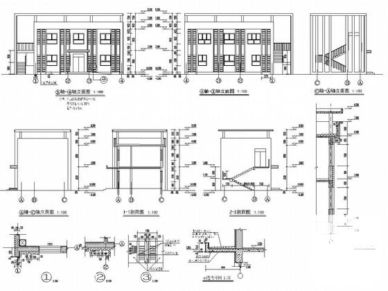 2层砖混结构火车站广场公厕结构施工图纸（建筑施工CAD图纸） - 1