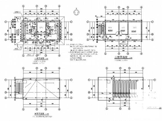 2层砖混结构火车站广场公厕结构施工图纸（建筑施工CAD图纸） - 4