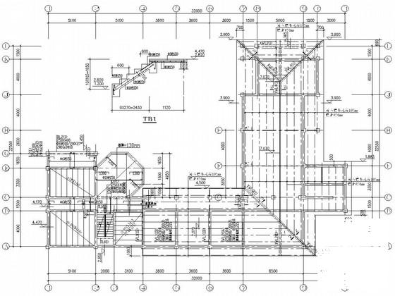3层砖木结构临时房屋结构CAD施工图纸（木屋架） - 2