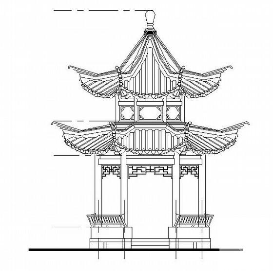 古建六角亭结构CAD施工图纸（建筑CAD施工图纸） - 1