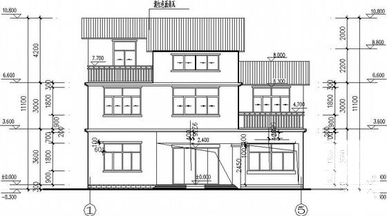 自建3层砌体别墅建筑结构CAD施工图纸（条形基础）(平面布置图) - 1
