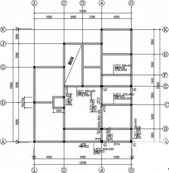 自建3层砌体别墅建筑结构CAD施工图纸（条形基础）(平面布置图) - 2