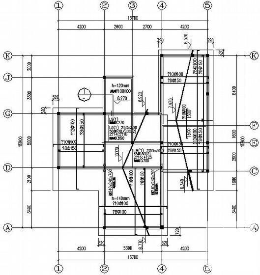 自建3层砌体别墅建筑结构CAD施工图纸（条形基础）(平面布置图) - 3