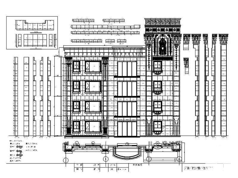 欧式大楼外墙干挂石材分割CAD图纸 - 2