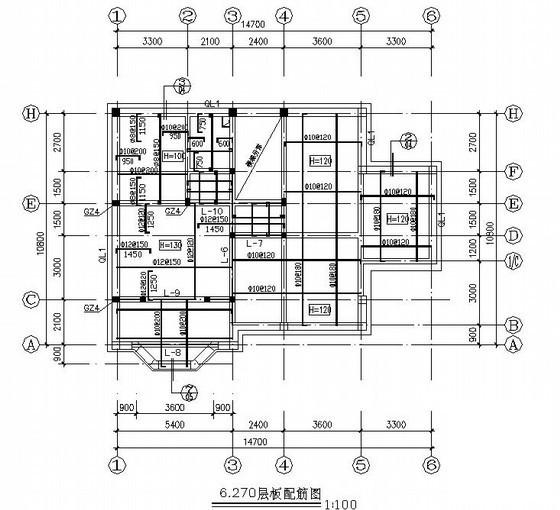 3层砌体结构别墅建筑结构CAD施工图纸（条形基础坡屋面） - 1