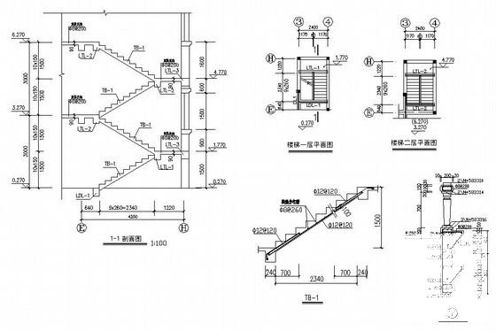 3层砌体结构别墅建筑结构CAD施工图纸（条形基础坡屋面） - 4