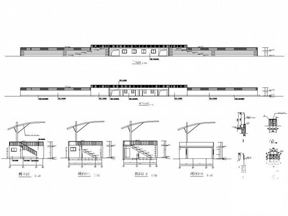 部分框架及部分砖混结构学校运动场看台结构CAD施工图纸（建筑图纸） - 1