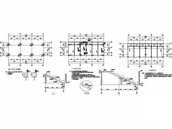 部分框架及部分砖混结构学校运动场看台结构CAD施工图纸（建筑图纸） - 5