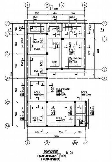 2层砖混结构农村小住宅楼建筑结构CAD施工图纸（砌体结构） - 1