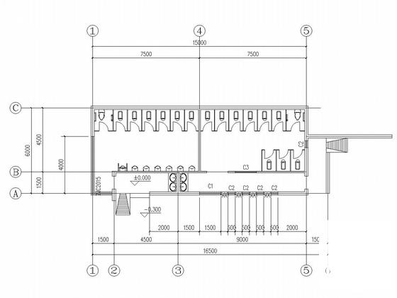 砖混结构星级卫生间建筑结构CAD施工图纸（6度抗震） - 5