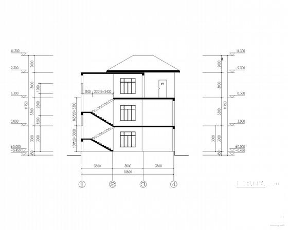仿古水榭建筑CAD施工图纸（钢筋混凝土结构） - 2