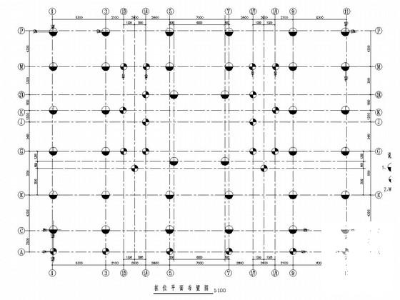 7层砖混结构商住楼结构CAD施工图纸（带屋顶水池）(人工挖孔桩基础) - 1