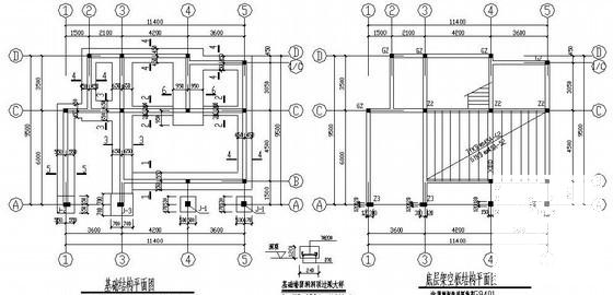 砌体混合结构别墅结构施工图纸（建筑施工CAD图纸） - 2