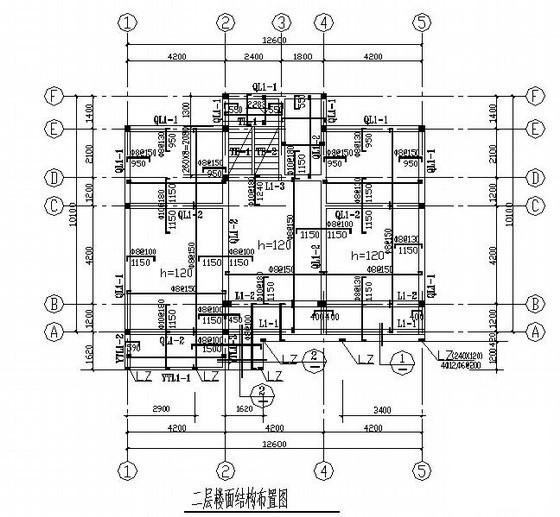 2层砖混结构别墅结构施工图纸（建筑施工CAD图纸坡屋面） - 1