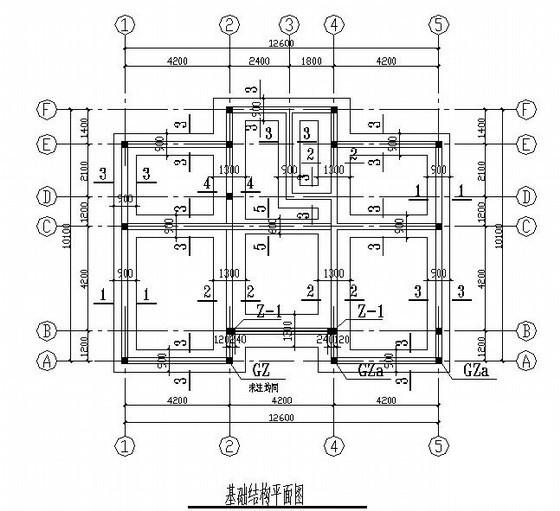 2层砖混结构别墅结构施工图纸（建筑施工CAD图纸坡屋面） - 4