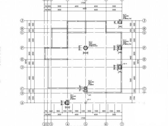 两层农村自建房混合结构CAD施工图纸（筏形基础） - 2