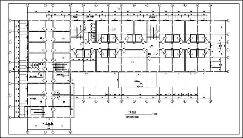 现代多层宾馆酒店建筑设计方案CAD施工图纸(钢筋混凝土结构) - 5
