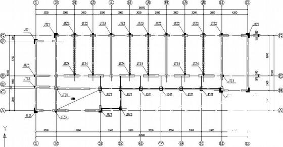 小学教学楼加固改造结构CAD施工图纸(平面布置图) - 2