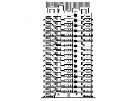 16层塔式住宅楼建筑施工CAD图纸（一梯三户、顶层复式）（中式风格）(三室两厅两卫) - 1