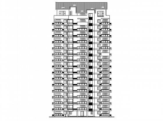 16层塔式住宅楼建筑施工CAD图纸（一梯三户、顶层复式）（中式风格）(三室两厅两卫) - 1