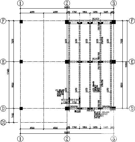 架空阁楼局部加层结构CAD施工图纸（6度抗震）(平面布置图) - 2