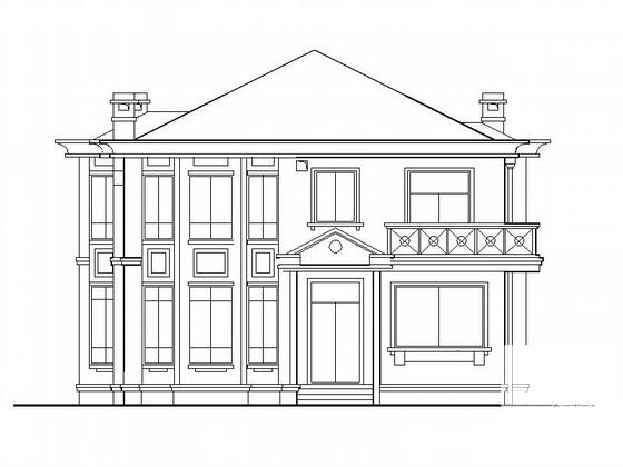 2层别墅建筑CAD施工方案图纸（平立面） - 1