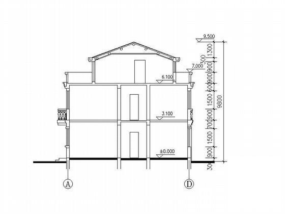 3层小康农居建筑方案设计CAD图纸（5张）(平面图) - 2