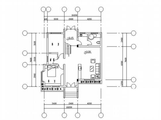 2层新农村住宅楼方案设计图纸（10.2x9.6米）(平面图) - 2