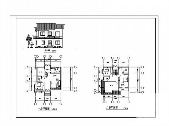 2层新农村住宅楼方案设计图纸（10.2x9.6米）(平面图) - 3