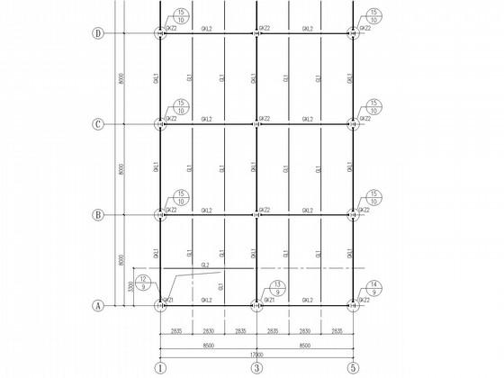 两层钢框架办公楼结构CAD施工图纸（独立基础） - 1