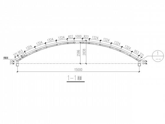 综合楼圆形采光顶结构CAD施工图纸（轻钢结构） - 4
