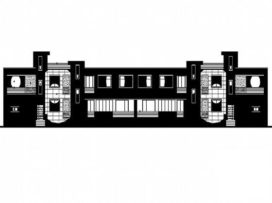 3层双拼小别墅建筑方案设计图纸（现代风格）(立面图) - 1