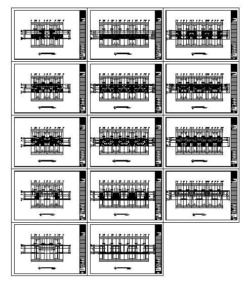 3层双拼小别墅建筑方案设计图纸（现代风格）(立面图) - 3