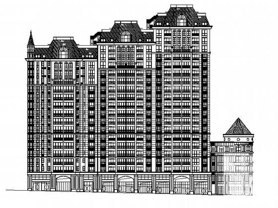 欧式现代小区18层住宅楼建筑施工CAD图纸（2号楼） - 1