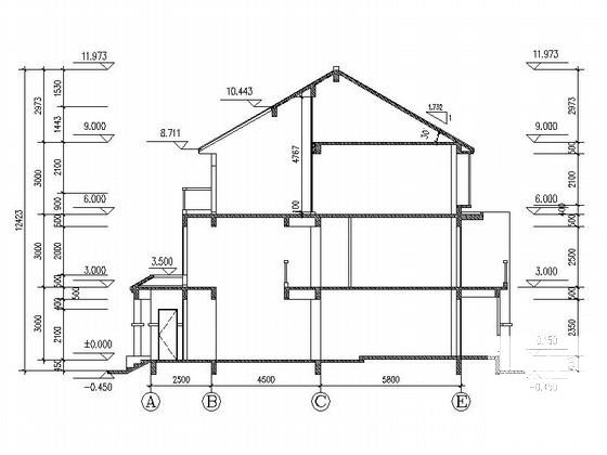花园3层双拼别墅建筑CAD图纸扩初图纸（双拼别墅） - 2