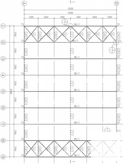 钢桁架移动防护雨篷结构CAD施工图纸(平面布置图) - 3