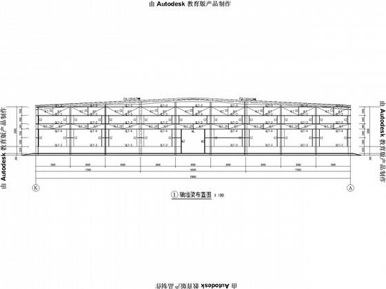 54米X90米门式刚架厂房结构CAD施工图纸(平面布置图) - 3