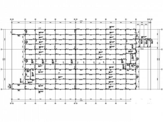 45米跨3层钢屋架厂房结构CAD施工图纸(平面布置图) - 1