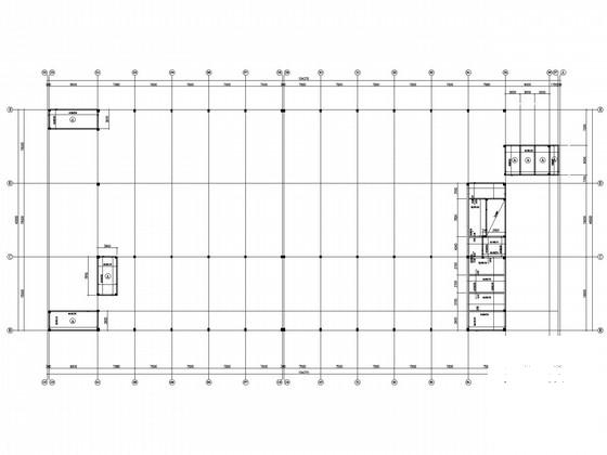 45米跨3层钢屋架厂房结构CAD施工图纸(平面布置图) - 2