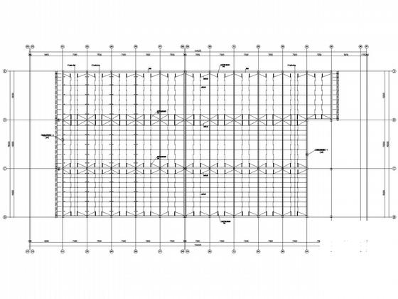 45米跨3层钢屋架厂房结构CAD施工图纸(平面布置图) - 5