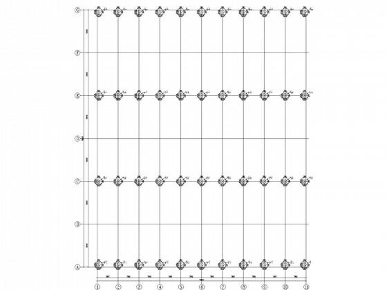 多连跨门式刚架厂房结构CAD施工图纸（8度抗震）(平面布置图) - 3