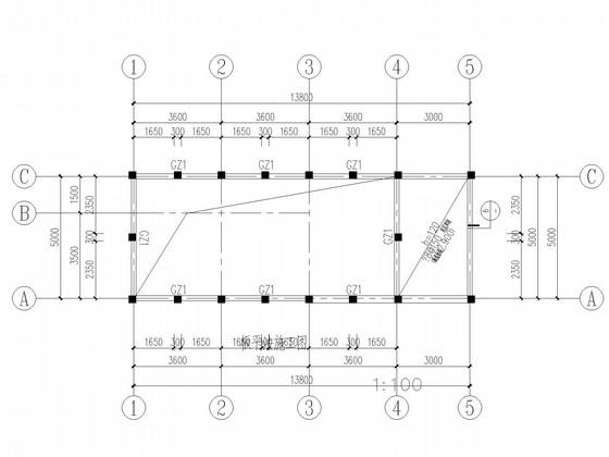 单层大门及围墙框架结构CAD施工图纸（独立基础） - 2