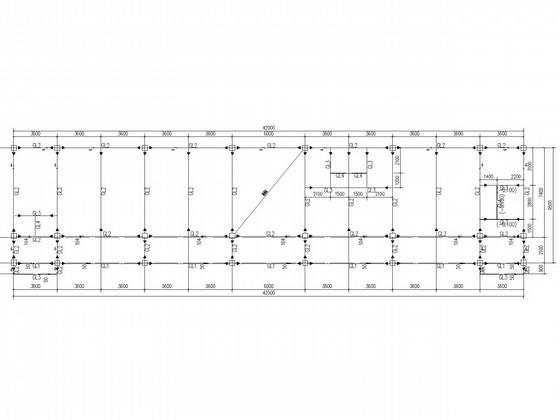 8度区4层钢框架结构CAD施工图纸（独立基础）(平面布置图) - 1