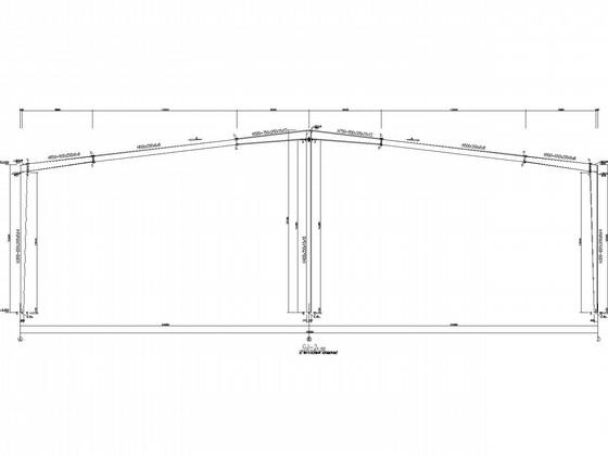 48米跨门式刚架厂房结构CAD施工图纸（6度抗震）(平面布置图) - 1