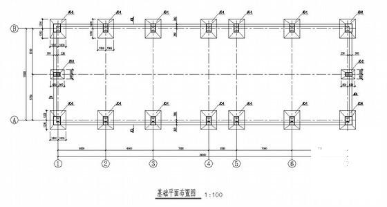 12m跨钢结构厂房建筑结构CAD施工图纸(平面布置图) - 1