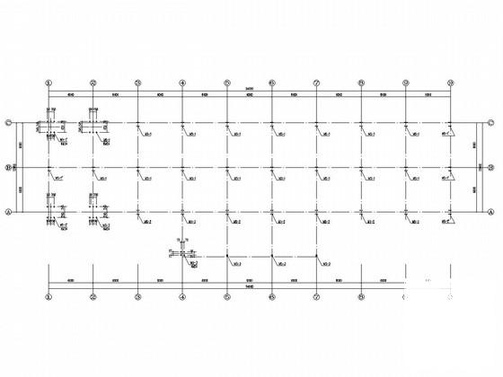 2层门式刚架结构办公楼结构CAD施工图纸(平面布置图) - 1