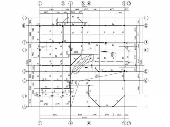 3层门式刚架结构别墅结构CAD施工图纸（6度抗震） - 1