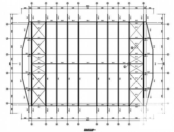 钢桁架结构篮球馆结构施工图纸（建筑施工CAD图纸） - 1