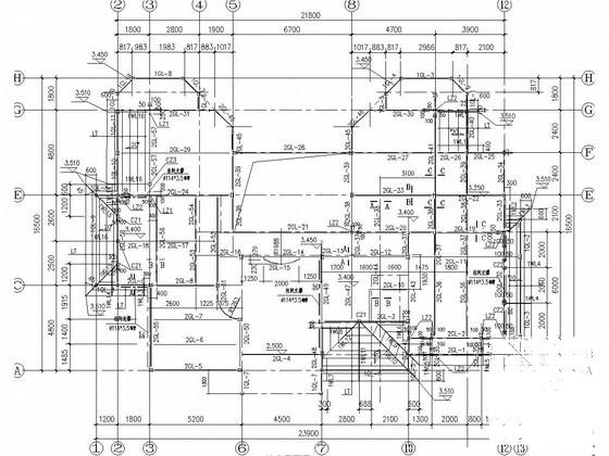 3层门式刚架结构别墅结构CAD施工图纸（6度抗震） - 3