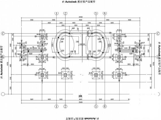 广场门式刚架结构平台结构CAD施工图纸（6度抗震） - 1